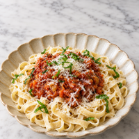 Kikkererwten pasta met tomatensaus