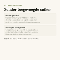 Witte chocolade zonder toegevoegde suiker