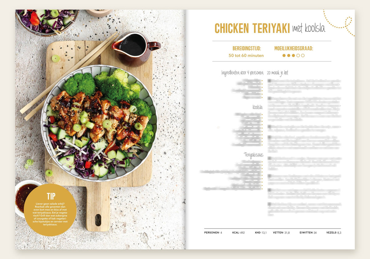 Lisa Kookt Koolhydraatarme Wereldgerechten inkijk: chicken teriyaki