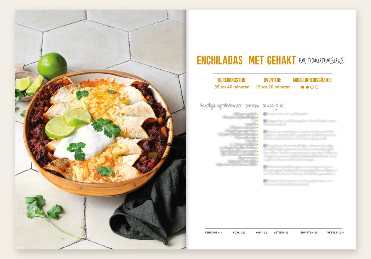 Lisa Kookt Koolhydraatarme Wereldgerechten inkijk: enchiladas met gehakt