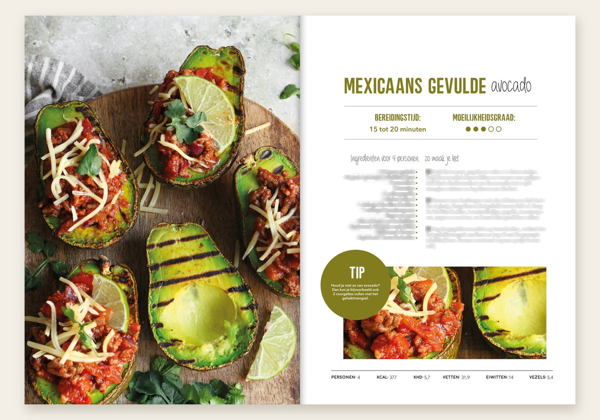 Lisa Kookt Koolhydraatarme Wereldgerechten inkijk: Mexicaans gevulde avocado