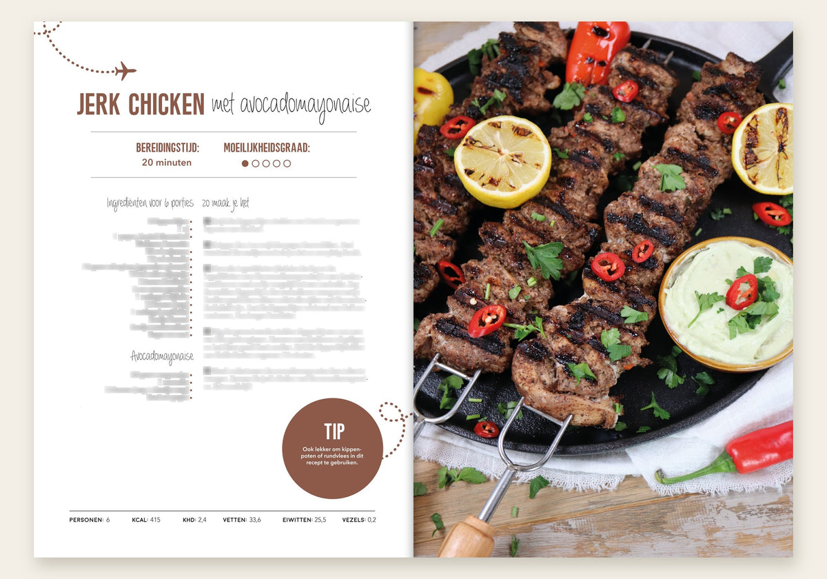 Lisa Kookt Koolhydraatarme Wereldgerechten inkijk: jerk chicken
