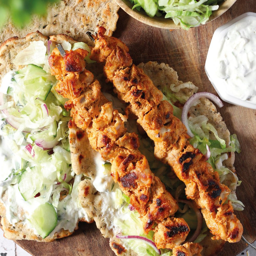 Tikka masala kipspiesen met raita