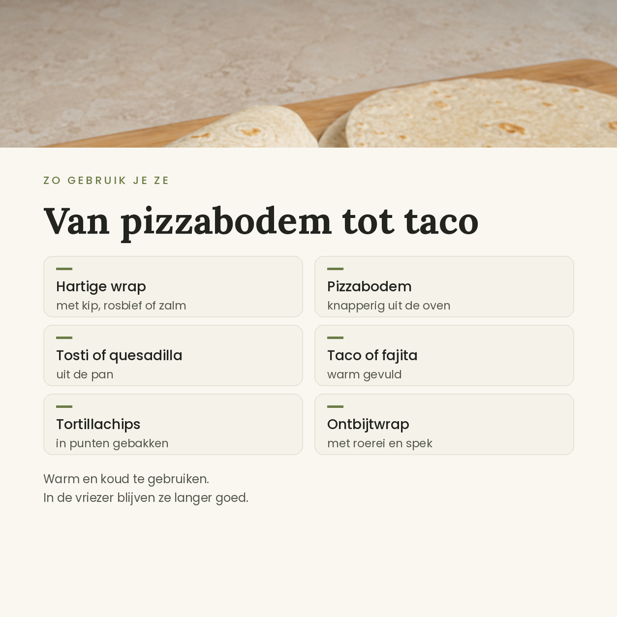 Wraps toepassingen