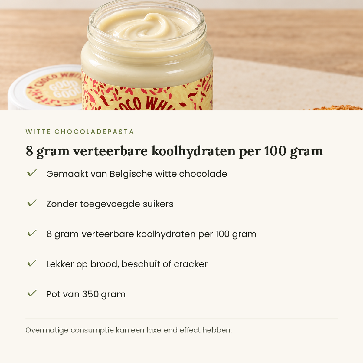 Witte chocoladepasta kenmerken