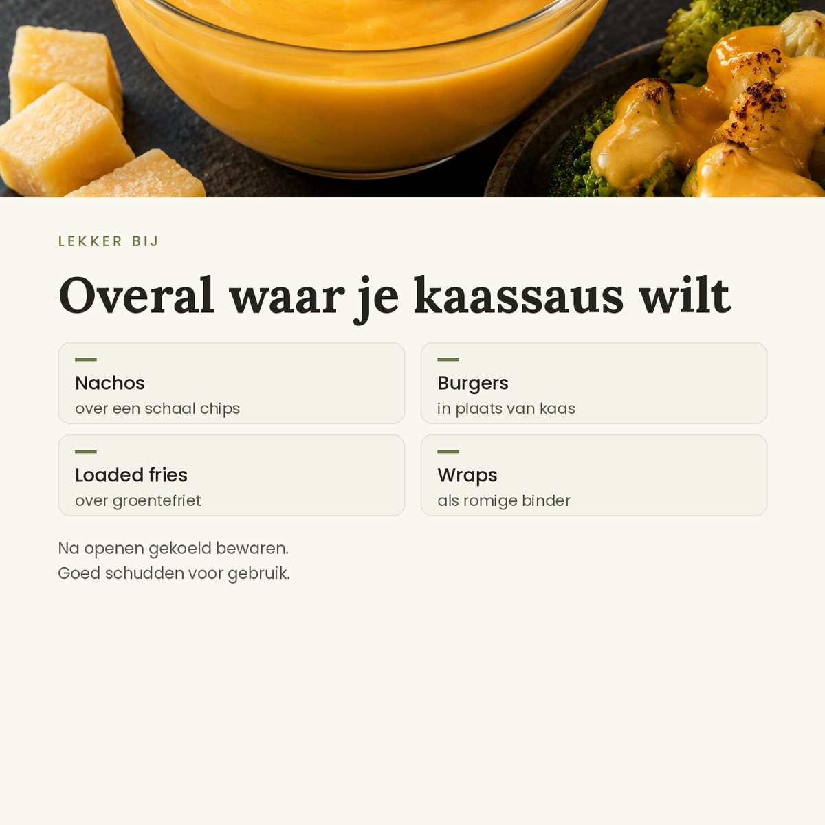Cheddar Cheese Style Saus toepassingen