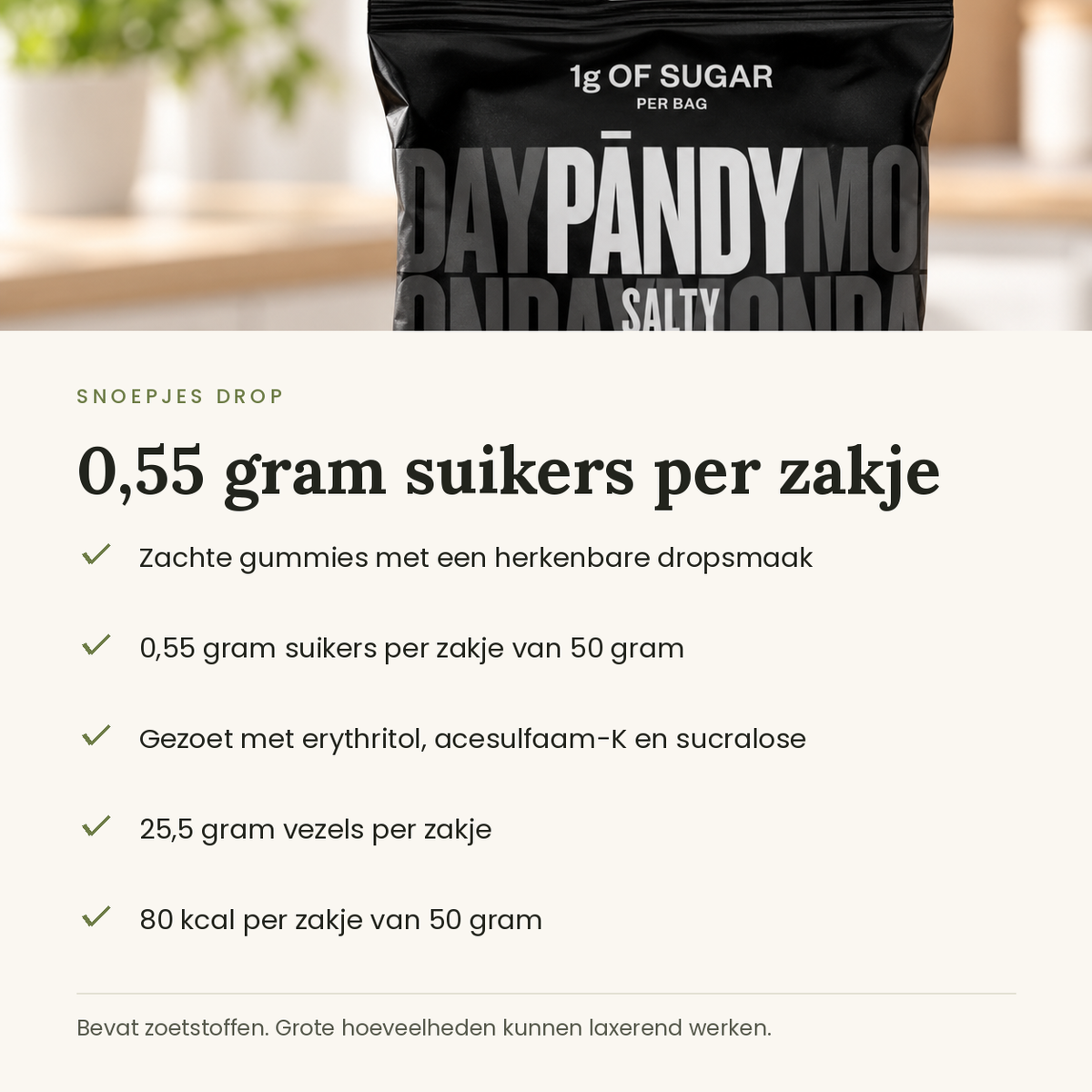 Snoepjes Drop kenmerken
