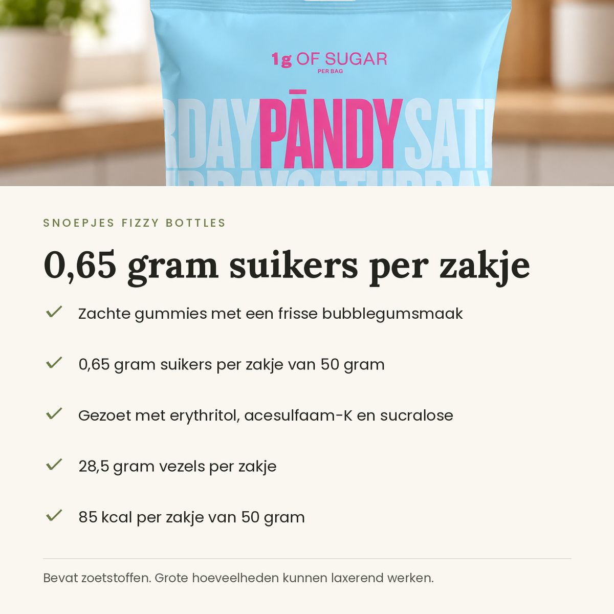 Snoepjes Fizzy Bottles kenmerken