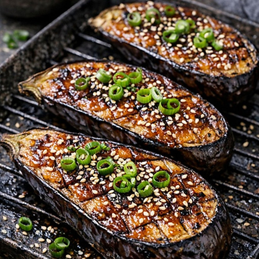 Gegrilde aubergine met miso