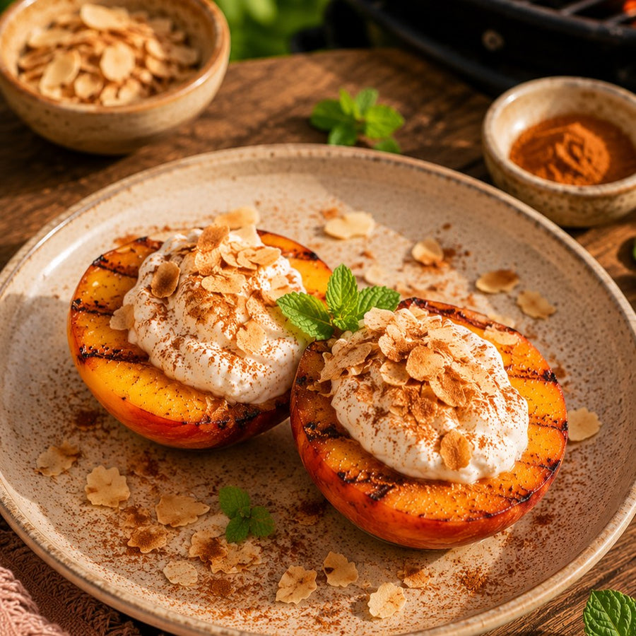 Gegrilde perzik met mascarpone