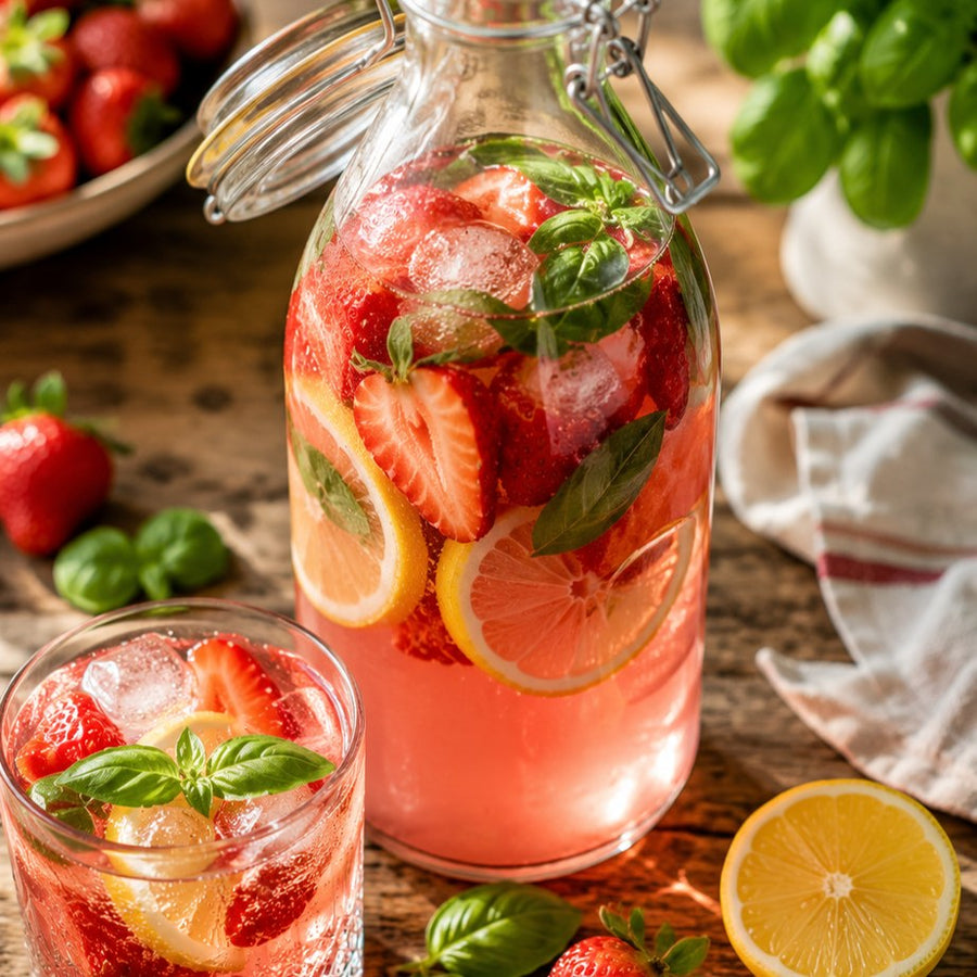 Gefermenteerde limonade met aardbei