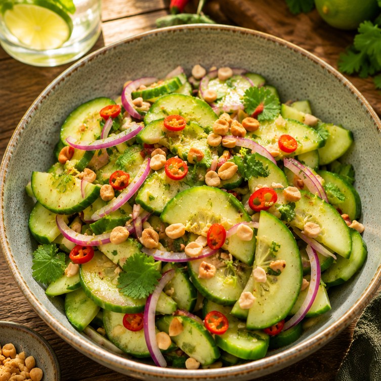 Frisse Thaise komkommersalade